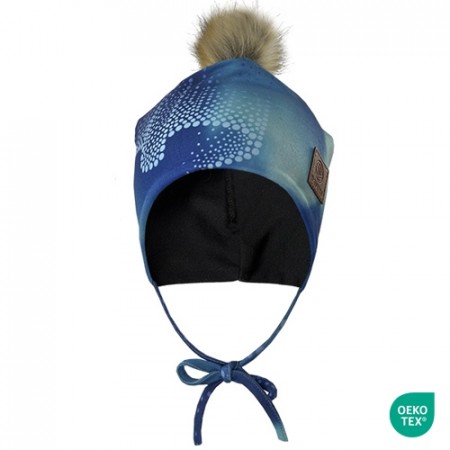 Kids Northern Lights Lue med knyting og dusk